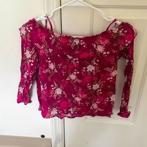 Pink floral off shoulder top from Childrens Place